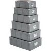 6 BOITES COINS METAL CROCO GRIS