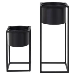 2 Pots de Fleur Noir LARMA