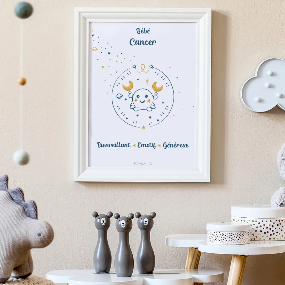 Affiche de décoration bébé Cancer