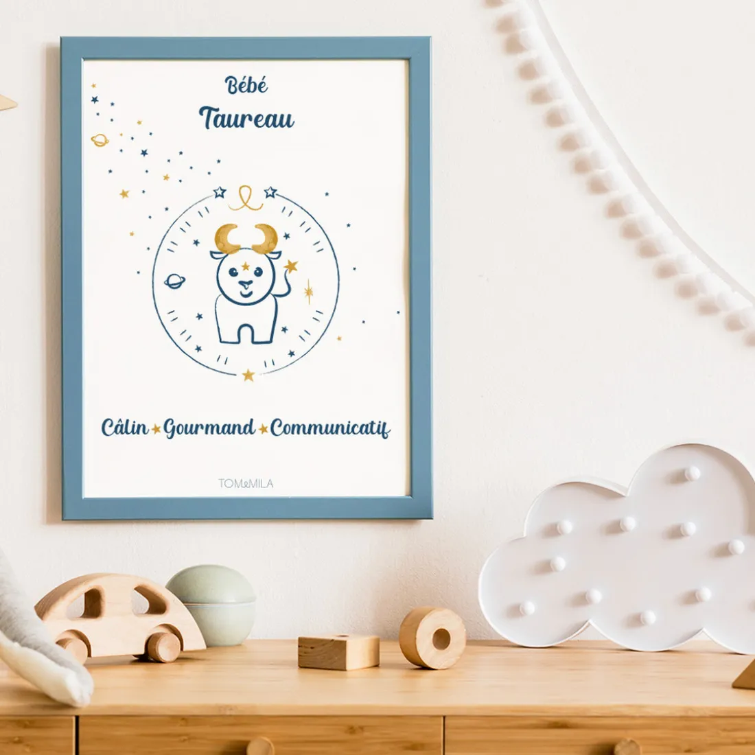 Affiche de décoration bébé Taureau