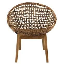 ALIDA Fauteuil dossier arrondi assise en abaca tressé