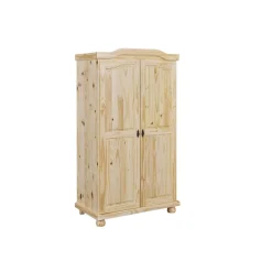 Armoire 4 étagères 1 penderie en Pin Massif LEBOSA