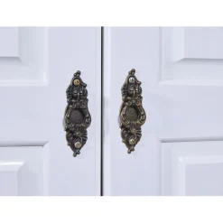 Armoire 4 étagères style Campagne en Pin Massif Blanc RUSTIK