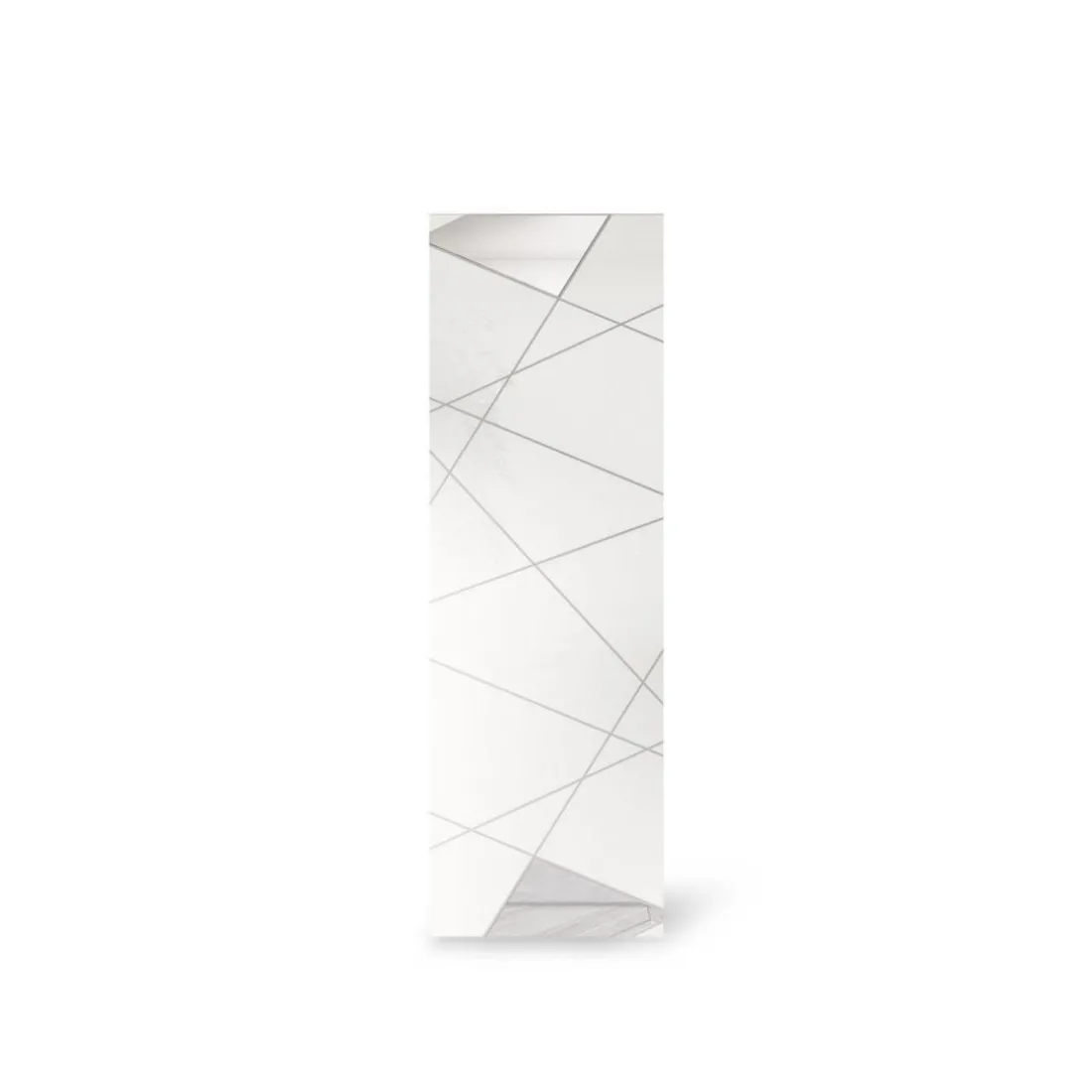 Armoire de couloir Villaricca 1 Porte blanc serigraphie Miroir