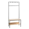 Armoire debout métal et bois etagère double plateaux