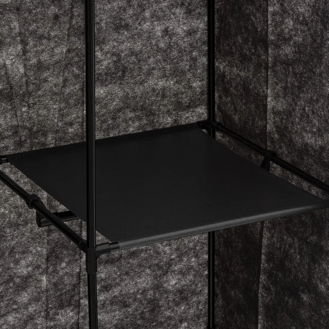 Armoire penderie modulable tissu noir