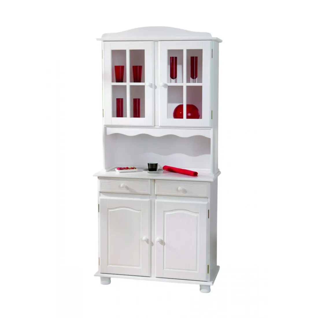 Bahut Vaisselier VALENCIA 2 Portes Blanc