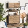 Bibliothèque 4 portes 1 égagère Pin recyclé et métal DANIDO