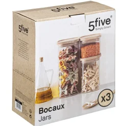 Bocal Verre de 3 Empilable et Bois