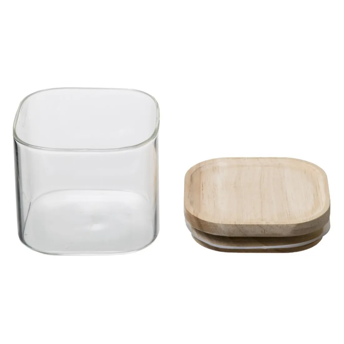 Bocal Verre de 3 Empilable et Bois