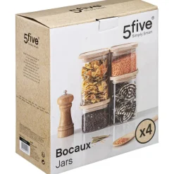 Bocal Verre de 4 Empilable et Bois