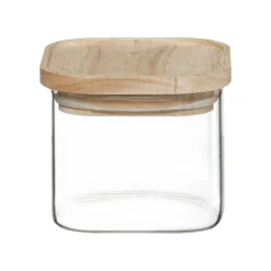 Bocal Verre de 4 Empilable et Bois
