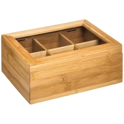 Boîte thé x6 compartiments bambou