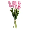 Bouquet 10 tulipes artificielles Satis Orange
