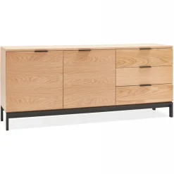 Buffet 2 Portes 3 Tiroirs Chêne Clair HIGH C