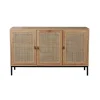Buffet 3 Portes Cannage Rotin en bois Beige
