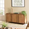 Buffet 3 portes en bois de teck recyclé pieds en métal noir