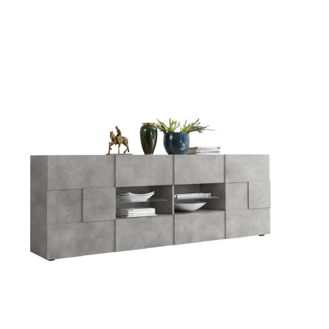 Buffet 2 portes et 4 tiroirs DAMA décor beton