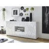 Buffet 2 portes et 2 tiroirs PRISMA laqué blanc brillant