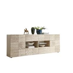 Buffet 2 portes et 4 tiroirs MIRO décor chêne