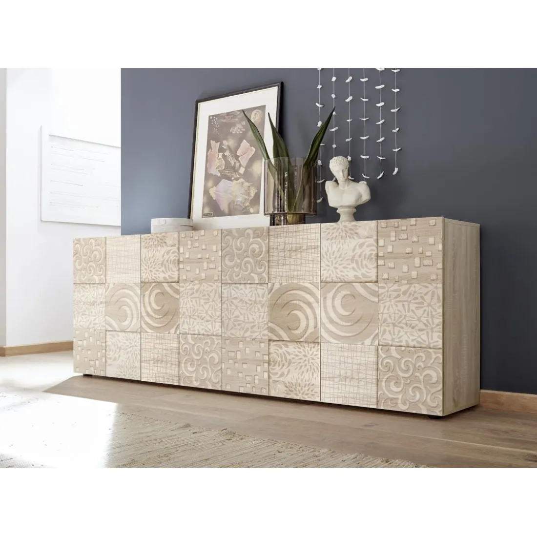 Buffet 4 portes MIRO décor chêne
