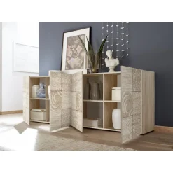 Buffet 4 portes MIRO décor chêne