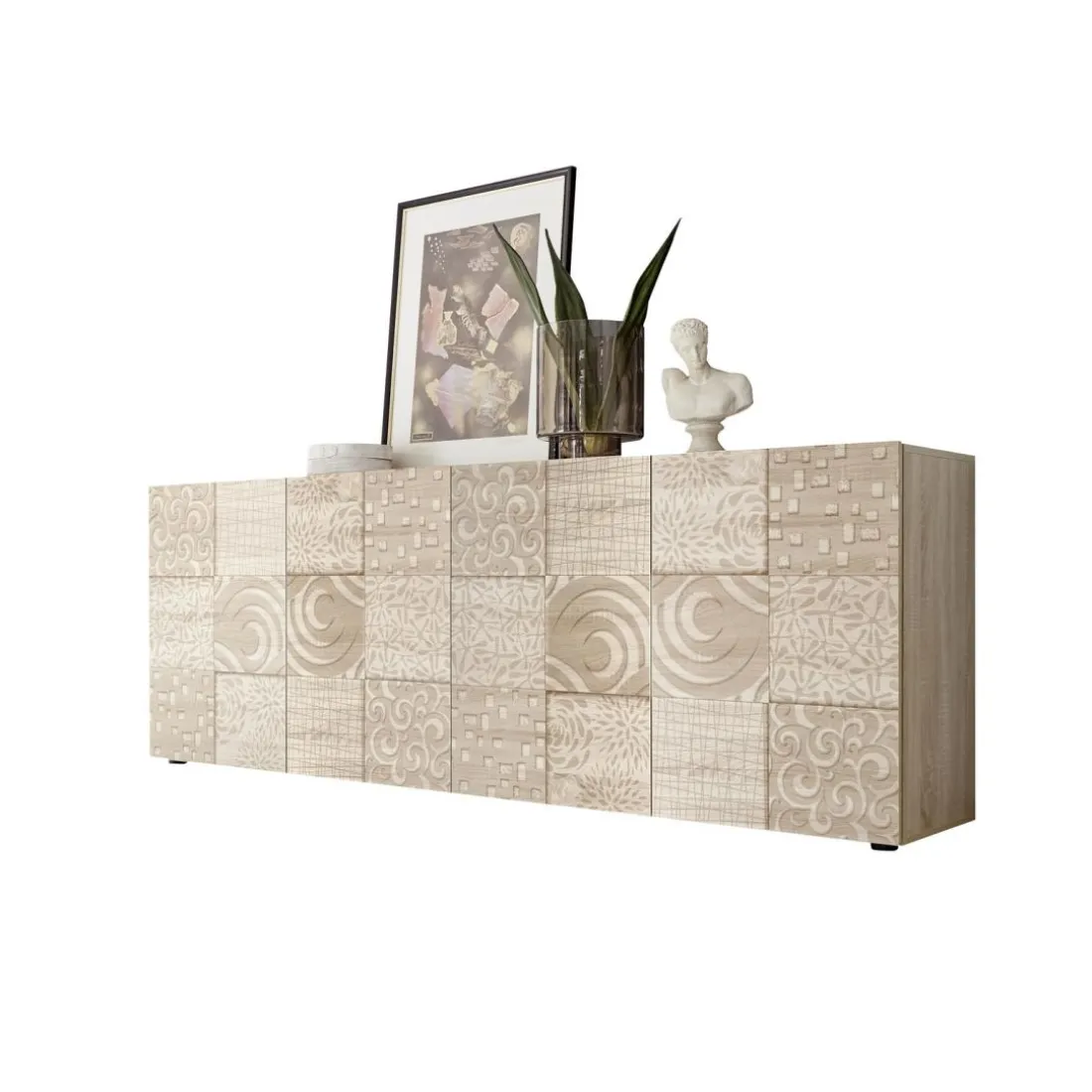 Buffet 4 portes MIRO décor chêne
