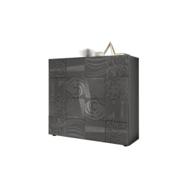 Buffet 2 portes MIRO laqué gris brillant