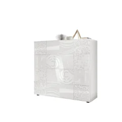 Buffet 2 portes MIRO laqué blanc brillant