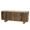 Buffet bois Manguier 177x45cm 4 portes 2 étagères Goa