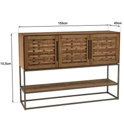 Buffet en bois de teck recyclé 3 portes