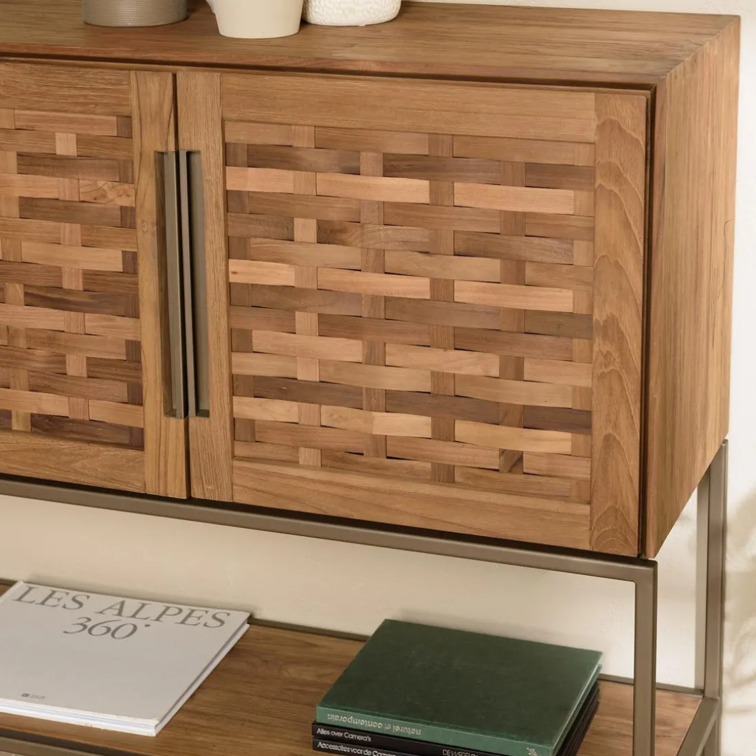 Buffet en bois de teck recyclé 3 portes