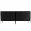 Buffet en bois massif de manguier avec 4 portes sculptées et pieds en métal GLORIA noir