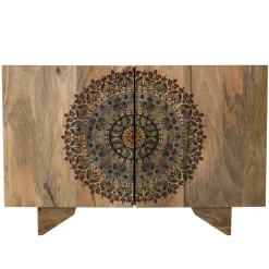 Buffet IRENE 2 Portes 1 Étagère COLOMBO Bois Manguier 83 X 45 Cm