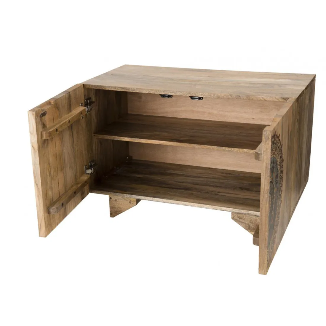 Buffet IRENE 2 Portes 1 Étagère COLOMBO Bois Manguier 83 X 45 Cm