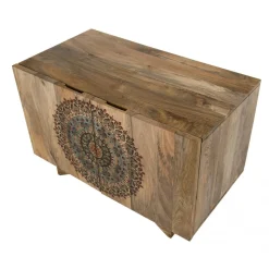 Buffet IRENE 2 Portes 1 Étagère COLOMBO Bois Manguier 83 X 45 Cm