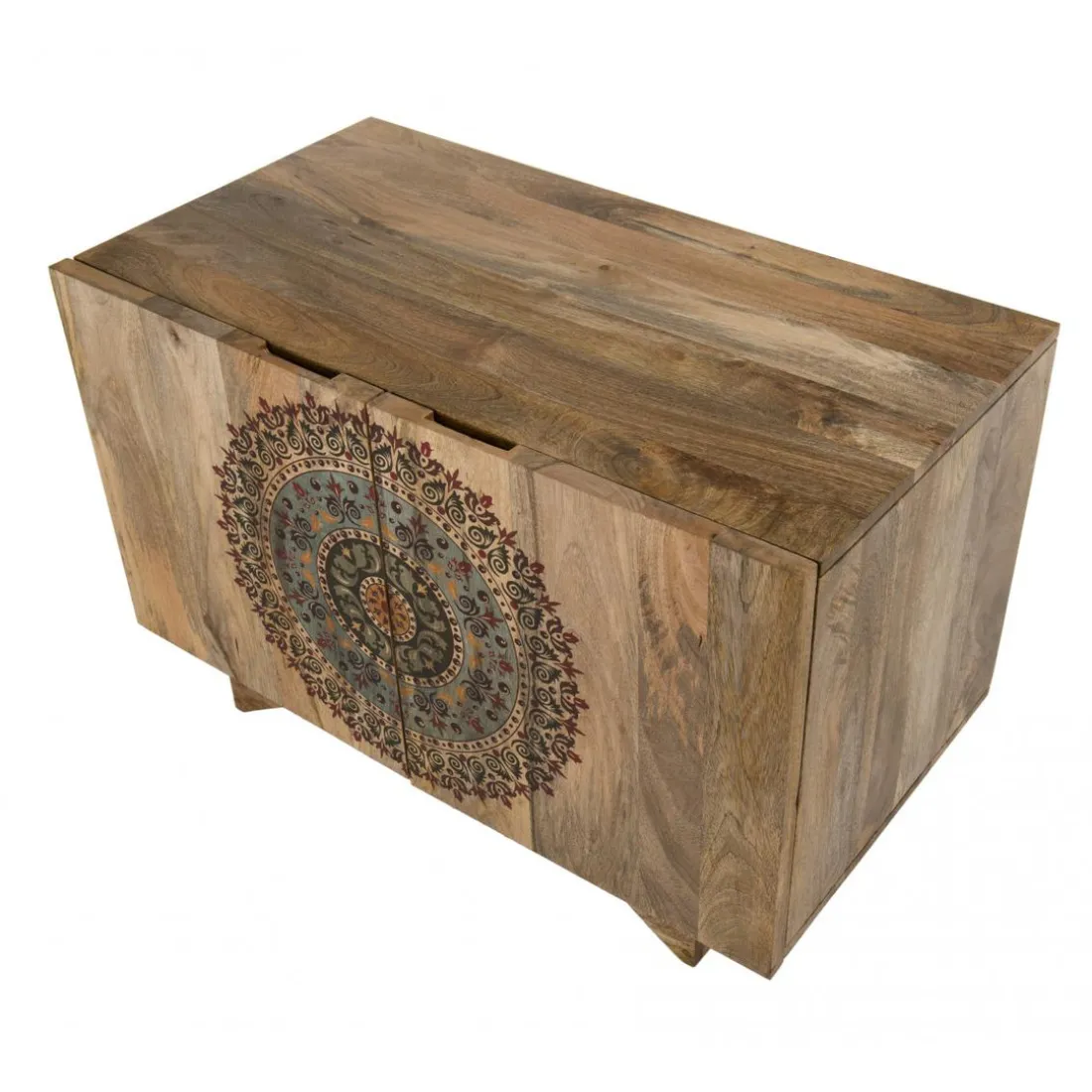 Buffet IRENE 2 Portes 1 Étagère COLOMBO Bois Manguier 83 X 45 Cm