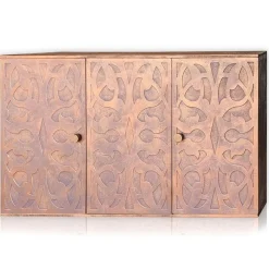 Buffet style oriental en bois sculpté Malago Cuivre patiné
