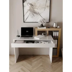 Bureau blanc a Panneau de particules