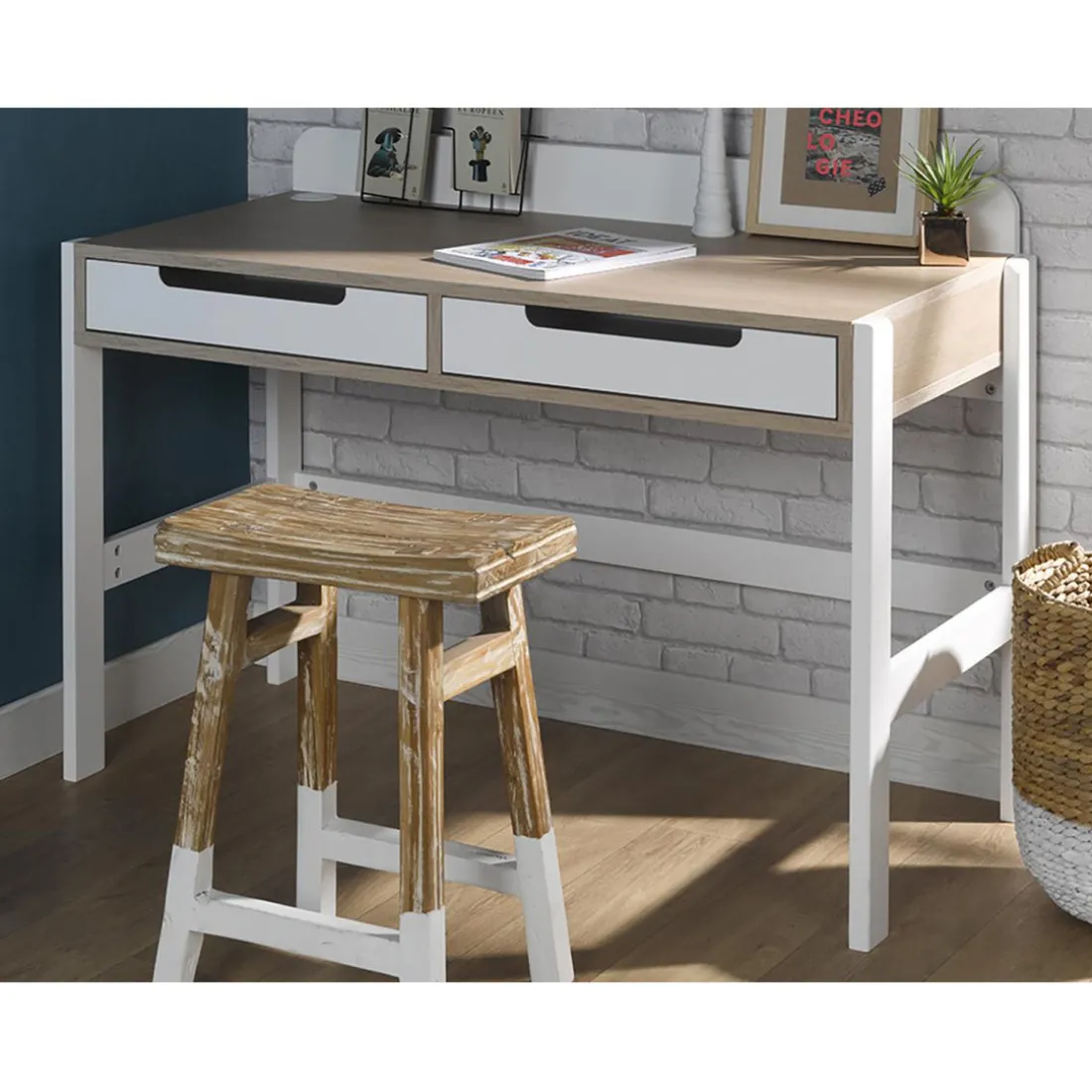 Bureau 2 tiroirs NOMADE