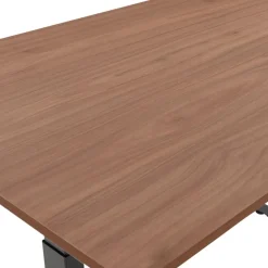Bureau assis debout électrique 'TRONIK' noir avec plateau en bois finition Noyer