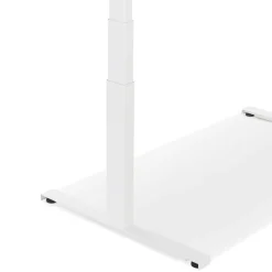 Bureau assis debout électrique 'TRONIK' blanc avec plateau en bois finition naturelle