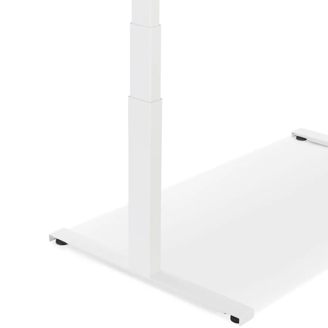 Bureau assis debout électrique 'TRONIK' blanc avec plateau en bois finition naturelle