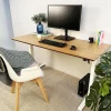 Bureau assis-debout électrique 'BIONIK'avec plateau en bois et métal noir
