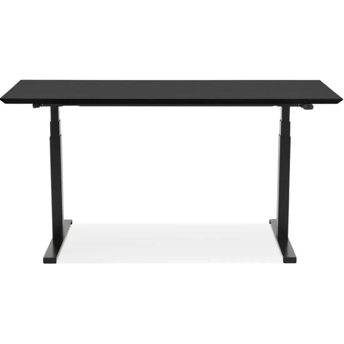 Bureau assis-debout électrique 'BIONIK'avec plateau en bois et métal noir