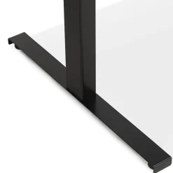 Bureau assis-debout électrique 'BIONIK'avec plateau en bois finition naturelle et pied en métal noir