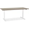 Bureau assis-debout électrique 'BIONIK' avec plateau en bois finition Noyer et pied en métal