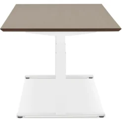 Bureau assis-debout électrique 'BIONIK' avec plateau en bois finition Noyer et pied en métal
