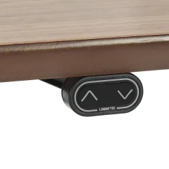 Bureau assis-debout électrique 'BIONIK' avec plateau en bois finition Noyer et pied en métal