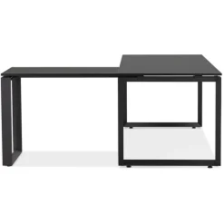 Bureau d'angle design 'BAKUS' en bois et métal noir